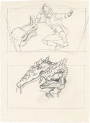 Souji Ushio Hand-Drawn Illustration "Spectreman - Three-Headed Dragon" | Mandarake (Big Web)