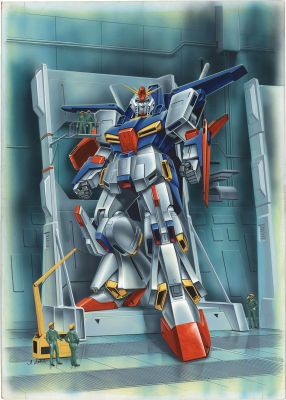 A Hand-Drawn Color Illustration of"Mobile Suit Gundam ZZ " by noichiro Sekiguchi. | Mandarake (Big Web)