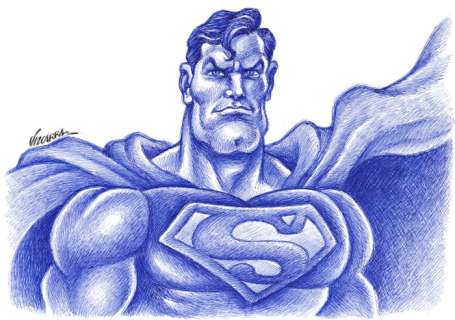 Joan Vizcarra - Superman - Original Drawing - Pen Art | Catawiki