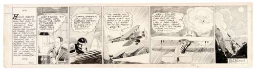 â€TAILSPIN TOMMYâ€ ORIGINAL COMIC STRIP ART CONSECUTIVE TRIO WITH AIRPLANES. | Hake’s