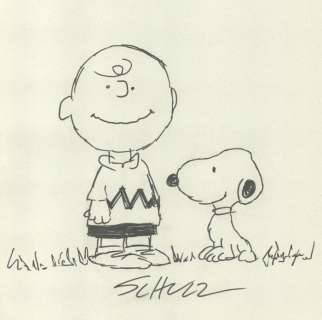 Schulz, Charles M. - 1 Original drawing - Peanuts / Snoopy - Snoopy & Charlie Brown | Catawiki