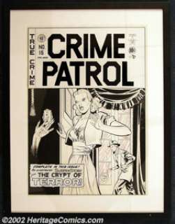 Johnny Craig - Original Cover Art for Crime Patrol #16 (EC Comics, 1950). The last issue of this landmark crime - | Heritage