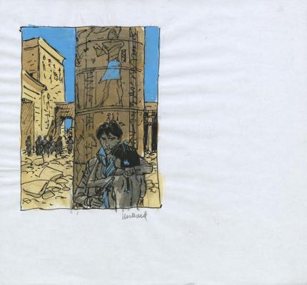 André Juillard | Illustration originale - Le Puits Nubien - Arno | Daniel Maghen