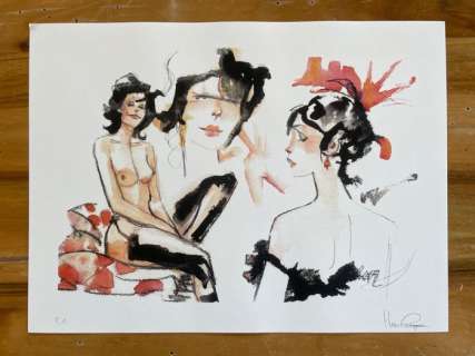 Hugo Pratt P.A. - "Seduta" - 1 Imprimer - EO - 1986 | Catawiki