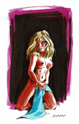 Dany | Lot 364 - Pin-Up, dessin original à l’encre de chine et à l’aquarelle. | Septimus