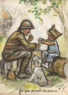 Bouret Germaine | Rare et grande illustration réalisée en 39/40 et utilisée | Coutau Bégarie