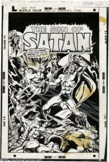 Sonny Trinidad (attributed) and Tom Palmer - Son of Satan #2 Cover Original Art (Marvel, 1976). Baphomet -
