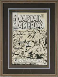 Jack Kirby and Syd Shores - Captain America #102 Cover with Letter from Jack Kirby Original Art (Marvel, 1968). -