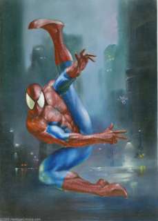 Julie Bell - Marvel Masterpieces Spider-Man Trading Card Illustration Original Art (Fleer, 1996). Combining -