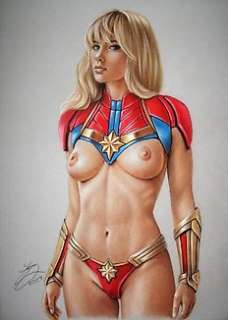 Sly - original colour drawing - Captain Marvel | Catawiki