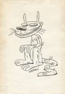 Carali - Illustration au feutre représentant un chat…
