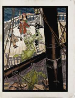 Bernie Wrightson - "Visitor" Illustration Original Art (1976). From the depths of the ocean comes a - | Heritage