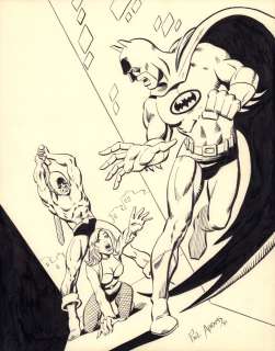 Paul Abrams - Comic Reader Back Cover - Batman And Black Canary - 1981 Signed