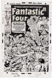 Jack Kirby and Joe Sinnott - Fantastic Four #100 Cover Original Art (Marvel, 1970). For the centennial issue of the - | Heritage