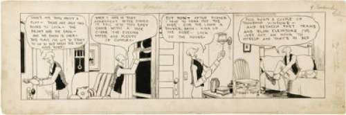 Sidney Smith - The Gumps Daily Comic Strip Original Art (Chicago Tribune, 1921). Andy Gump stars in all four -