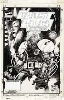 Ashley Wood and Jim Daly - Ghost Rider 2099 #16 Cover Original Art (Marvel, 1995). An iconic design and -