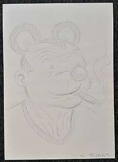 Burns, Charles | Burns, Charles - 1 Original drawing - Smoking mouse | Catawiki