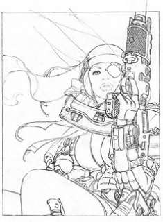 Giménez, Juan - 1 Original preliminary drawing - Armed Warrior | Catawiki