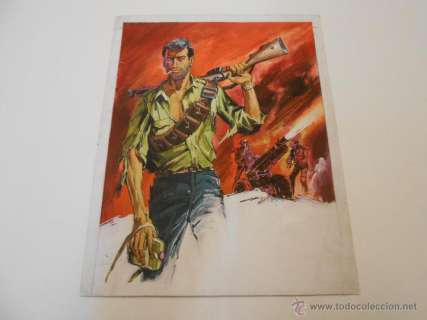 MAQUETA ORIGINAL DIBUJADA EN CARTONCILLO POR LUIS GARCIA MOZOS PARA HAZAÃ‘AS BELICAS DE TORAY