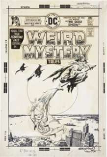 Ernie Chan Weird Mystery Tales #23 Cover Original Art (DC, 1975). A hapless traveler flies the -