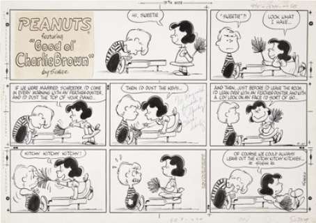 Charles Schulz Peanuts Sunday Comic Strip Original Art, dated 9-10-67 (United Feature Syndicate, 1967).   A - | Heritage