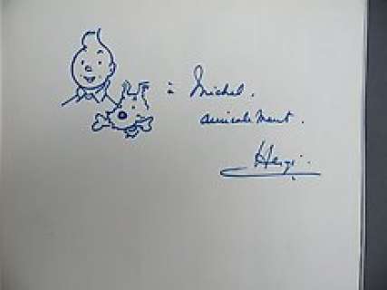 Hergé - 1 Dessin original dédicacé - Tintin - (années 1970) | Catawiki