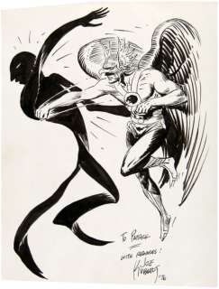 JOE KUBERT HAWKMAN PUNCHING SHADOW THIEF SPECIALTY ORIGINAL ART. | Hake’s