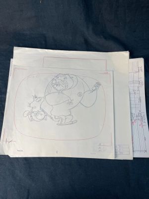 Oggy et les Cafards - Ensemble de 4 dessins originaux posé clé à la… | misc / divers
