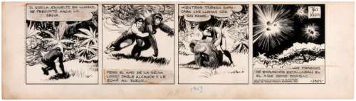 REX MAXON â€œTARZANâ€ DAILY COMIC STRIP ORIGINAL ART TRIO. 