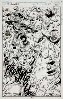 Herb Trimpe Steve Montano - Fantastic Four Unlimited #4 Splash (Thing & Hulk Battle Mole Man‘s Giant Monster!) 1993
