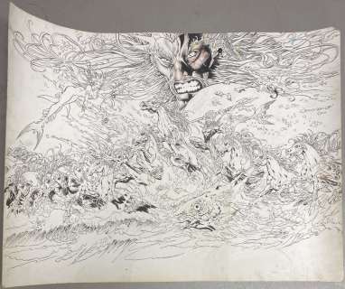 Gonzalo Mayo | Aquaman And Army of Sea Horses Battle Action Art - La | Anthony’s Comic Book Art