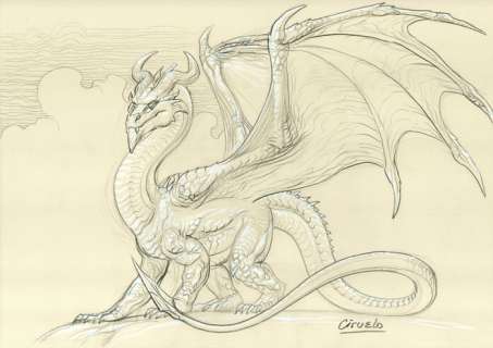 Cabral, Ciruelo - 1 Original drawing - Dragon D-381 a | Catawiki