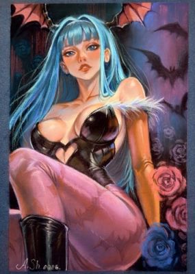 Darkstalkers: Morrigan - 7x9.5 Hand-Drawn Pastel Original Art by Shybanova w/COA | eBay US (Buy It Now)