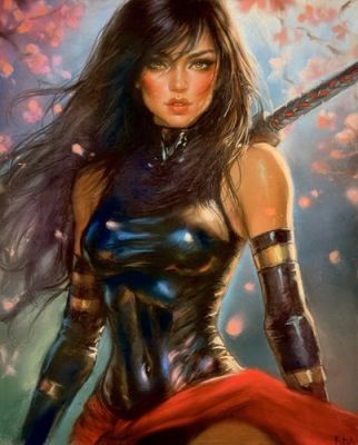 X-Men: Psylocke - 9.5x12" Hand-Drawn Pastel Original Art by Olena Khafuz w/COA | eBay US (Buy It Now)