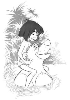 Jaume Esteve - The Jungle Book - Mowgli & Baloo - Original Drawing - Pencil Art - 45 x 32 cm | Catawiki