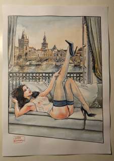 Raimondo, Luca - 1 Original colour drawing - Prague - 2024 | Catawiki