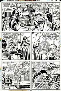 Jack Kirby Mike Royer - Machine Man #4 P 20 (Machine-Man in All 5 Panels Using His Powers!) 1978
