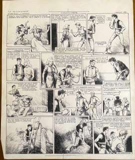 Kurt Caesar - Original page for "La valle della morte". Cm. 29x35. Ink. Colored on the back