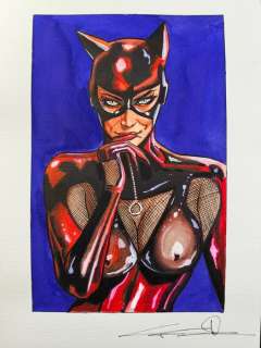 Candita, Giuseppe - 1 Original colour drawing - Catwoman - Red light - 2024 | Catawiki