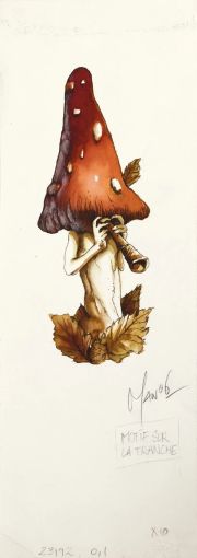 Lot 266 - MAN : Champignon Illustration originale, aquarelle sur papier,… | misc / divers