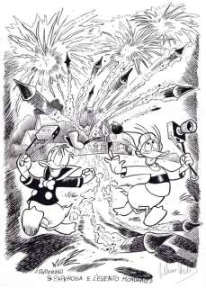 Valerio Held - 1 Original drawing - Topolino - "Paperino & Paperoga e l’evento mondano" - 2004 | Catawiki