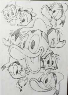 Cabella Sergio - 1 Pencil drawing - Topolino - Volti di Paperino 1 - 2024 | Catawiki