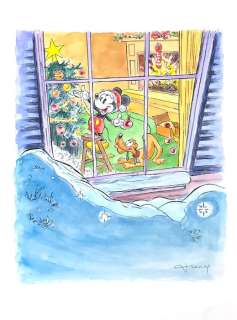 Fernandez, Tony | Original drawing  - Mickey Mouse & Pluto  - Disney Art X-Mas | Catawiki
