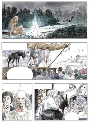 Manara | La métamorphose de Lucius, planche originale très grand format à l’encre de chine et à l’aquarelle. | Septimus