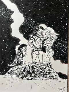 Gilson, Bruno - 1 Original drawing - Rubine, Valerian et Laureline - Couverture imaginaire: Walterian & Rubine - 2018 | Catawiki