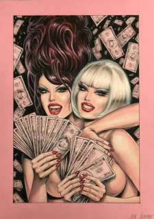 Nik Guerra - 1 Original colour page - Risate Criminali - “Lucrezia e Magenta” - pag. 82 - 2024 | Catawiki