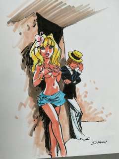 Dany - 1 Original colour drawing - Olivier Rameau - Colombe en petite jupette | Catawiki