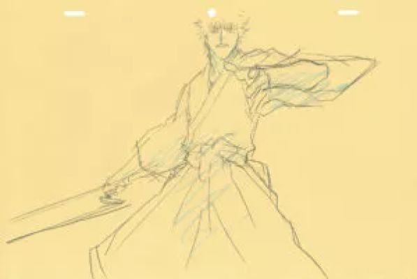 Kubo Tite - Bleach | Correction genga – Ichigo Kurosaki – Bleach – 4601 | La Galerie de la Bande Dessinée