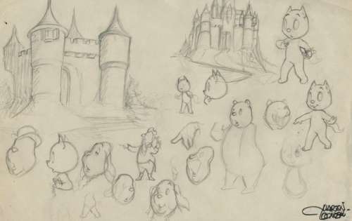 Toonder, Marten - 1 Original preliminary drawing - Bommel en Tom Poes - Bommelstein - (jaren 1950) | Catawiki