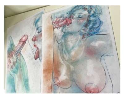 Salamanderlovers - 2 Original colour drawing - "Hello you! / "I want to be you" - 2025 | Catawiki